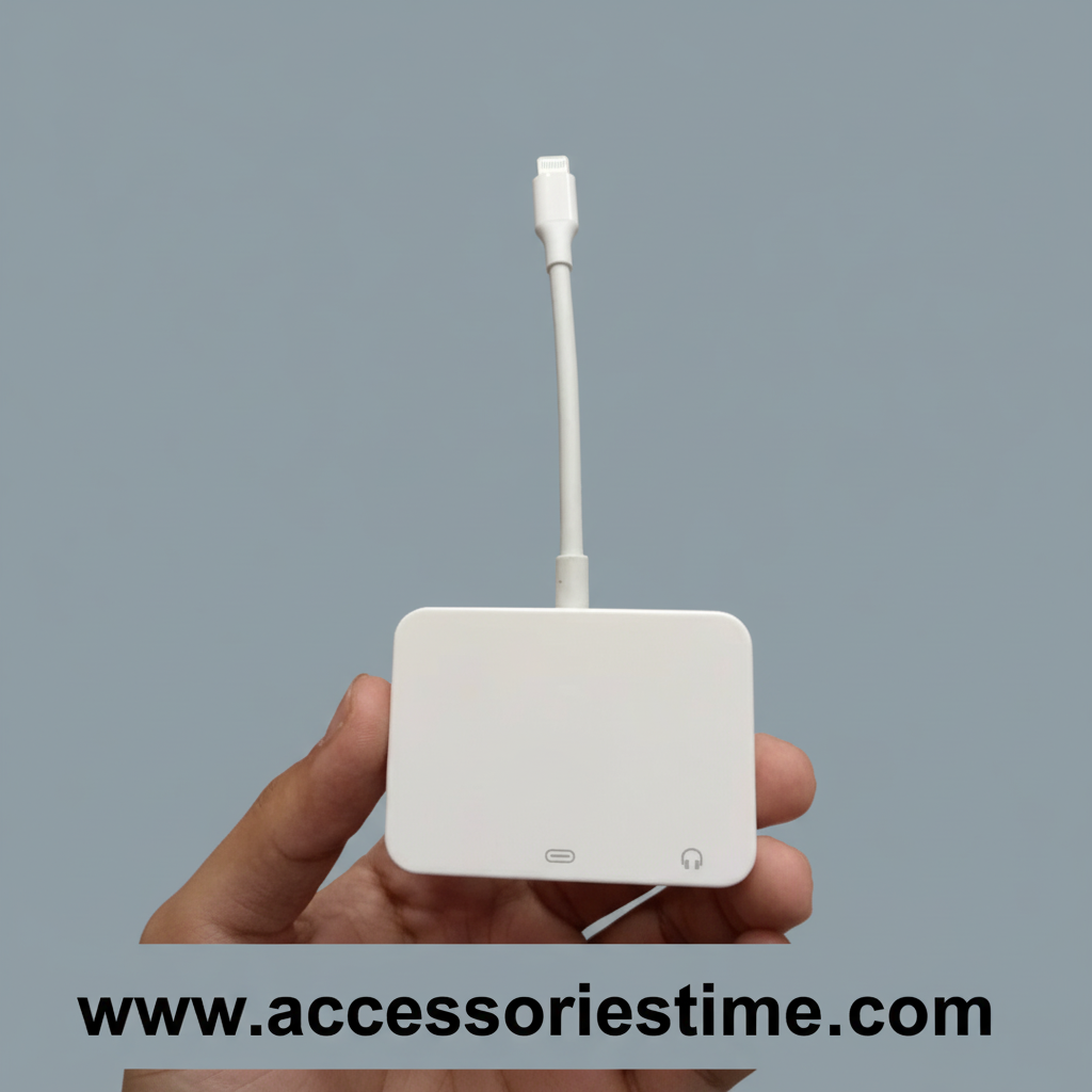 Apple 2-in-1 Dual Connector Splitter – Audio, Call & Charging Adapter