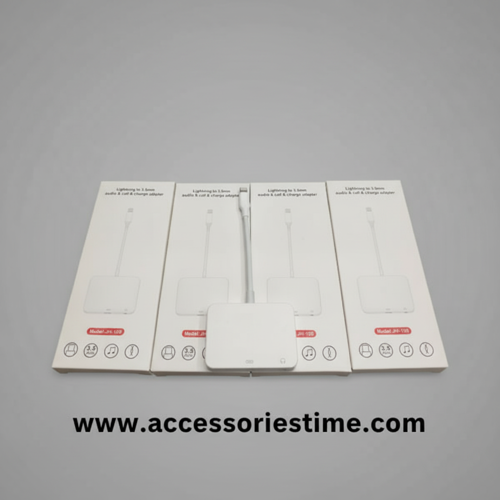 Apple 2-in-1 Dual Connector Splitter – Audio, Call & Charging Adapter