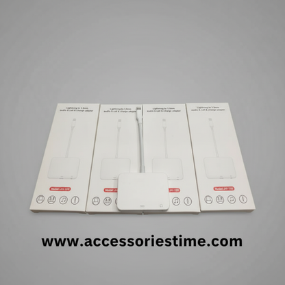 Apple 2-in-1 Dual Connector Splitter – Audio, Call & Charging Adapter