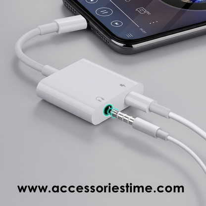 iPhone Dual Connector 3.5mm Audio & Charging Adapter