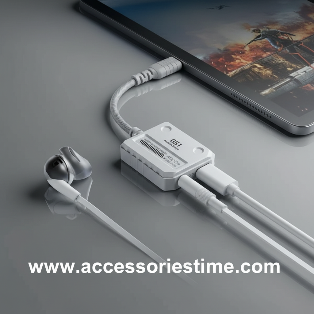 Plextone GS1 2-in-1 Gaming Adapter – Type-C 60W Fast Charging & 3.5mm 3D Stereo Sound