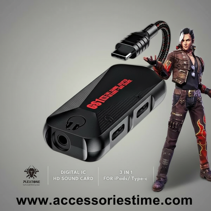 Plextone GS1 Mark III 3-in-1 Gaming Splitter – HD Audio + Fast Charging