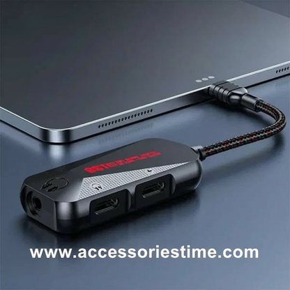 Plextone GS1 Mark III 3-in-1 Gaming Splitter – HD Audio + Fast Charging