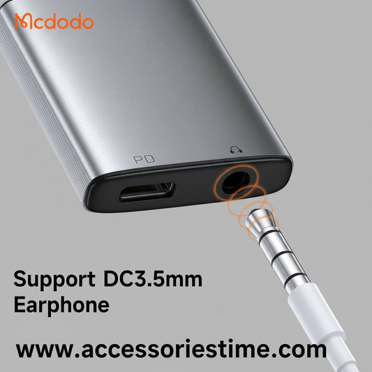 Mcdodo 3.5mm Audio + Type-C Charging Dual Adapter (Fast Charging)
