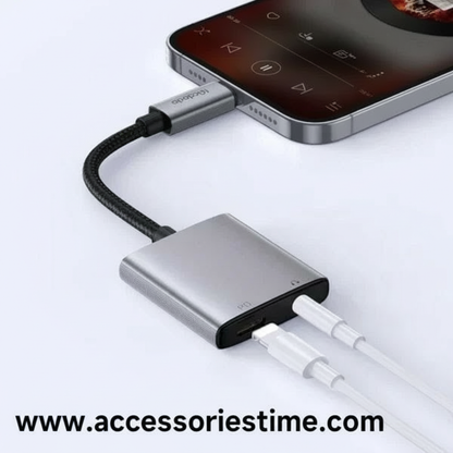 Mcdodo Apple iPhone Dual Port Splitter 3.5mm Lightning Converter (Using Phone Mic) – 100% Original