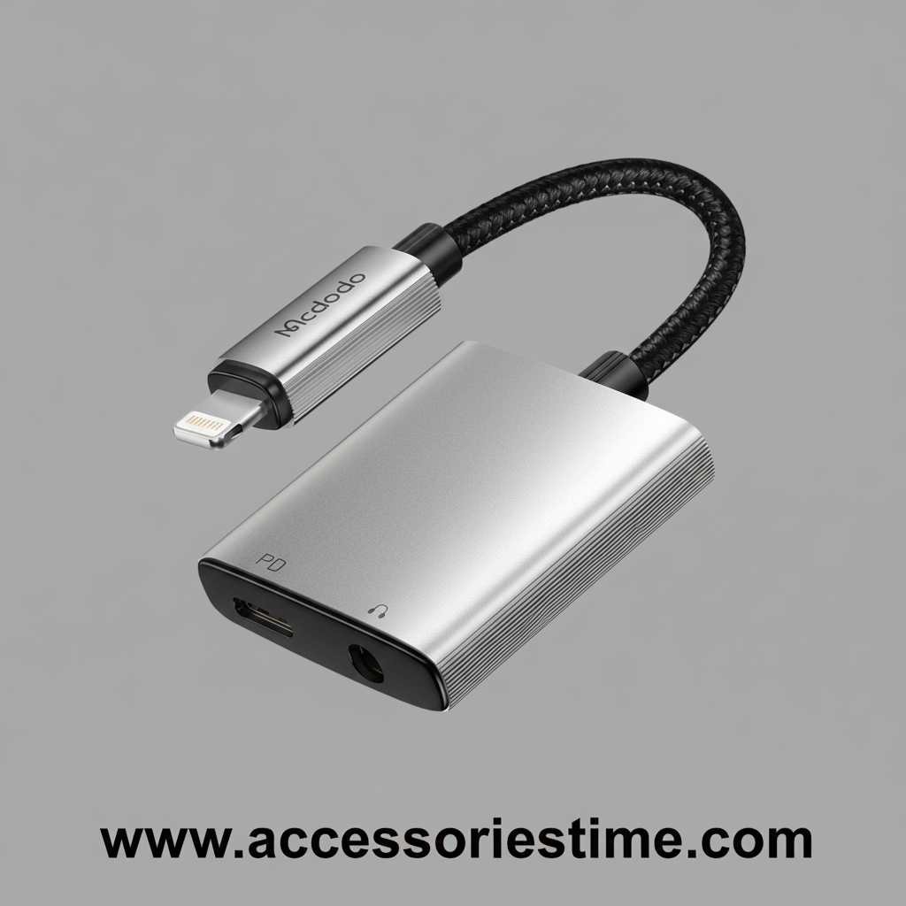 Mcdodo Apple iPhone Dual Port Splitter 3.5mm Lightning Converter (Using Phone Mic) – 100% Original